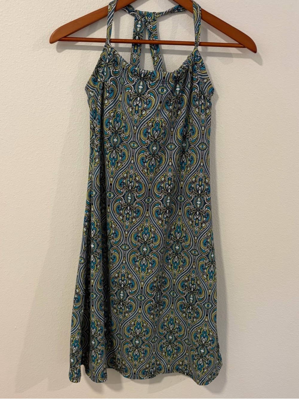Prana Teal Trim Lightweight Top with Heather Gray Body